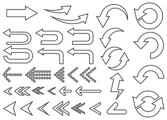 矢印　線画　イラストセット