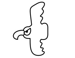 空飛ぶ鳥(線画)