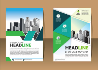 Brochure template layout, cover design annual report, magazine, flyer or booklet in A4 with blue geometric shapes on polygonal background
