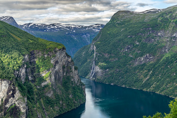 Norway, panorama view on Geiranger bay