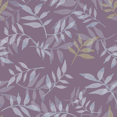 seamless watercolor pattern  with pastel leaves