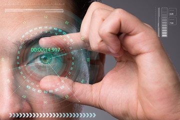 Concept of sensor implanted into human eye