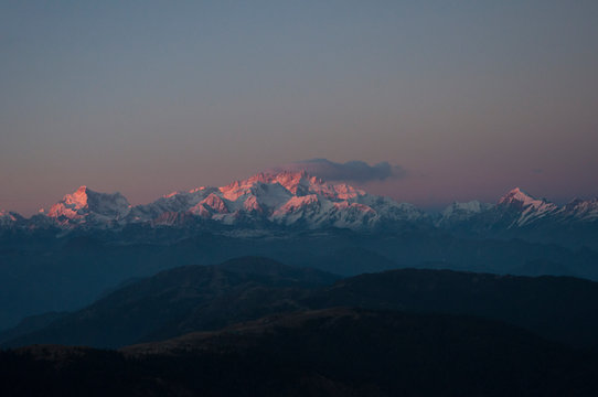 sunset in the mountains