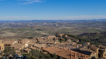 Fototapeta premium Panorama of the Chianti countryside around Montalcino
