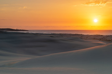 Sunrise at Sand Dunes. Stockton Sand Dunes, Australia
