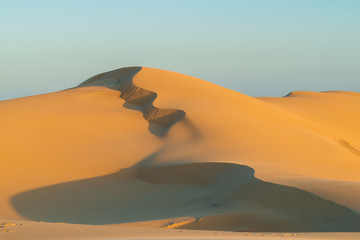 Sunrise at sand dunes. Stockton Beach, Australia