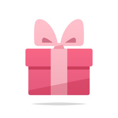 Pink gift box vector isolated