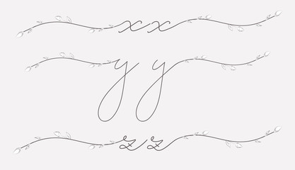 Hand Lettering floral lowercase monograms and logos