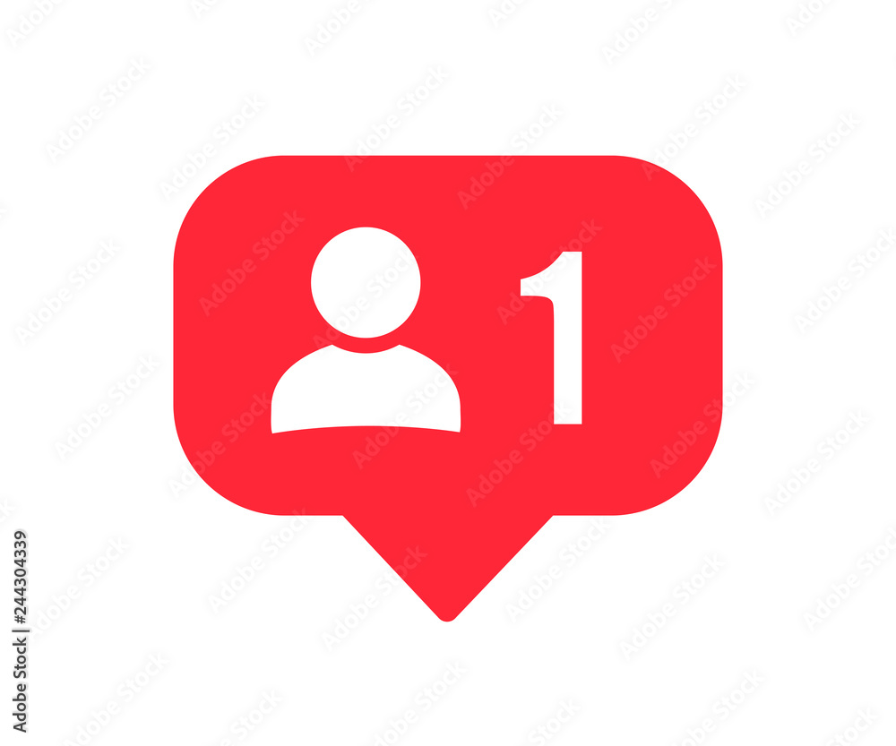 Poster Follower notification icon. Social network 1 follower. Social media user icon. Stories user button sign – stock vector