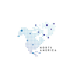 dotted North America map logo design inspiration
