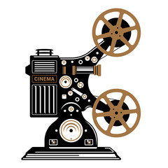 Naklejka premium Vintage film projector vector illustration.