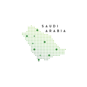 dotted Saudi Arabia map logo design inspiration