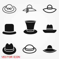 Hat icon logo, illustration, vector sign symbol for design