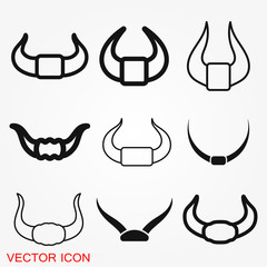 Bull horns icon logo, illustration, vector sign symbol for design