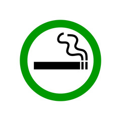 Smoking area sign. Vector cigarette sign icon isolated on white background