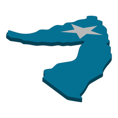 map of Somalia - 3D flag