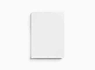 Blank hardcover book mockup on white 3D rendering