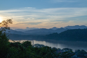 panoramic view of mountains and river