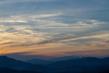 sunset in mountains