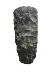 Ancient stone ax on a white background, isolated