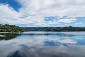 Fototapeta na wymiar Zillierbach Dam lake in Harz, Germany