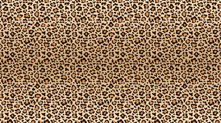 Leopard print pattern. Seamless pattern of leopard skin. Fashionable cheetah fur texture - obrazy, fototapety, plakaty