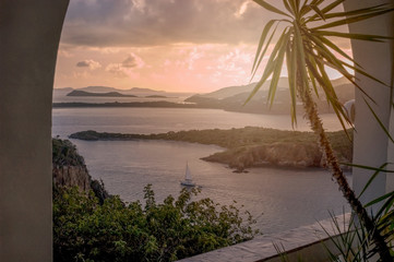 British Virgin Islands Caribbean Sunset Sailboat