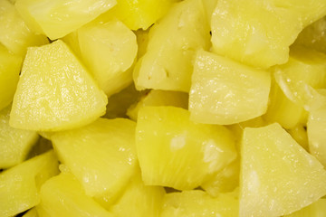 Background of the canned pineapple pieces