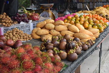 Fresh fruits on a local market in Thailand, Asia