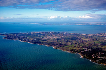 loire and atlantic ocean aerial view
