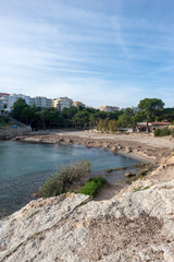 The coast of l'ametlla de mar on the coast of tarragona