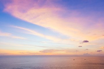 Sunrise or sun set at the Sea and cloudy sky