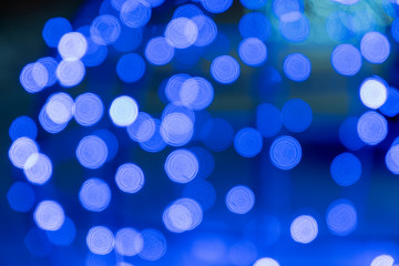 texture bokeh blurred background of blue lights, rear a blurred background