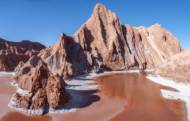 Fototapeta na wymiar Bizar rock formation in the Mars Valley or Death Valley, Atacama Desert, Chile