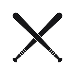 Baseball Crossed Bats vector illustration, isolated icon