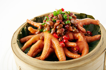 Delicious Chinese cuisine, cardamom steamed chicken feet