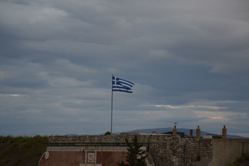 flag in the wind