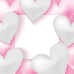 3D Hearts Background Vector Design for Campaign, Decoration, Card, and Poster.
