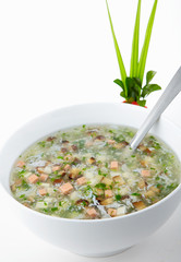 Delicious Chinese cuisine, ham and egg soup