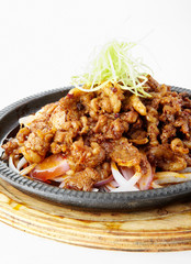 Delicious Chinese cuisine, iron plate beef