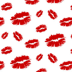Kiss sign repetition pattern. Redlips prints vector dynamic background. Modern sexy t-shirt print, girf wrap, wallpaper, cover.