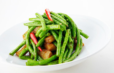 Delicious Chinese cuisine, eggplant beans
