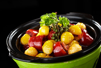 Delicious Chinese cuisine, chestnut roast pig tail