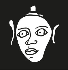 bizarre male face cartoon