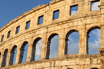 Obraz premium Pula. Roman. Croatia. Arena. Stone. Sky