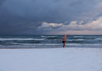 Santa Claus on the beach