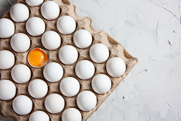 Raw eggs in storage