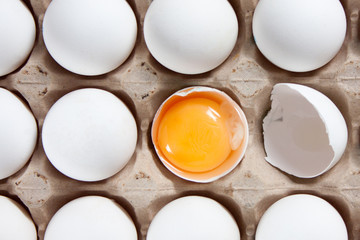 Raw eggs in storage