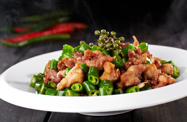 Delicious Chinese cuisine, chili fried meat
