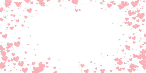 Fototapeta na wymiar Pink heart love confettis. Valentine's day vignett